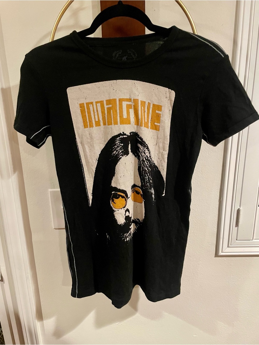 Women’s Imagine' Graphic Tee - Black with Yellow Print